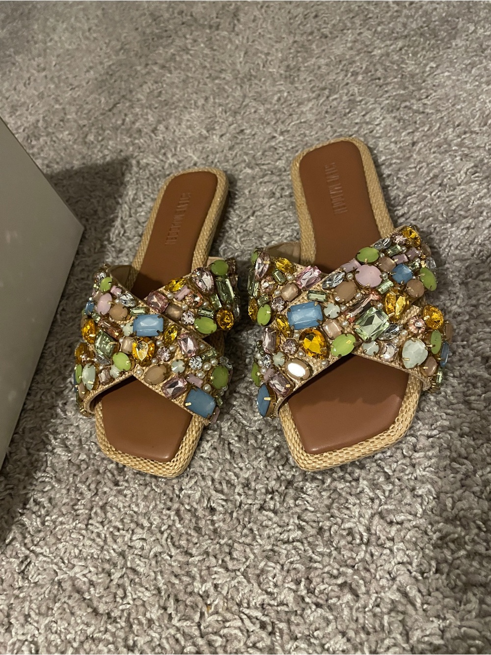 Steve Madden Multicolor Jeweled Slide Sandals
